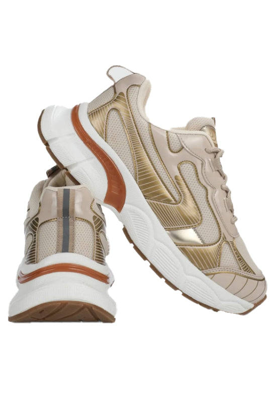 Conpax Baskets Confortable en Beige-Gold 36-40