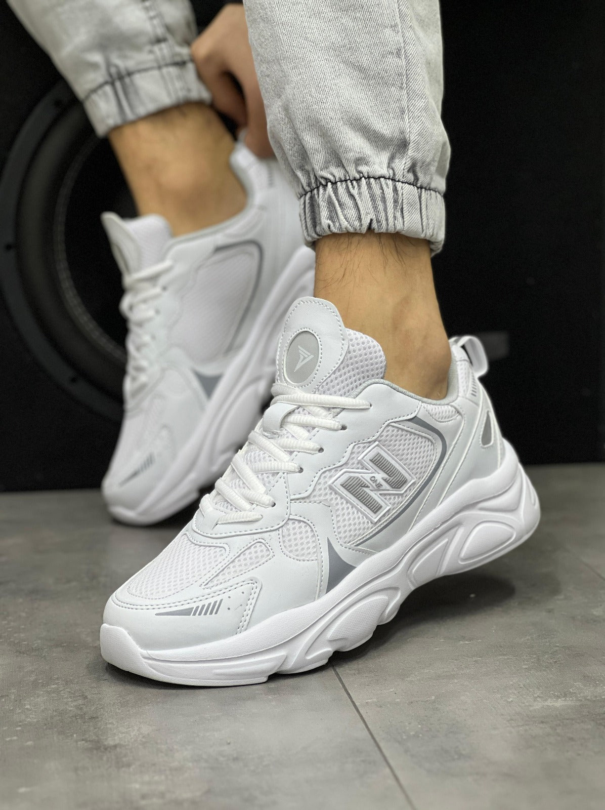 Boulder 1668 Baskets Confortable en Blanc et İce  40-44