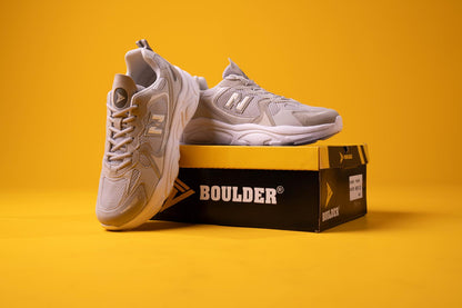 Boulder 1668 Baskets Confortable en Gris et Blanc  40-44