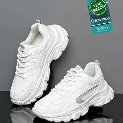 Conpax Baskets Confortable en Blanc-Gris 36-40