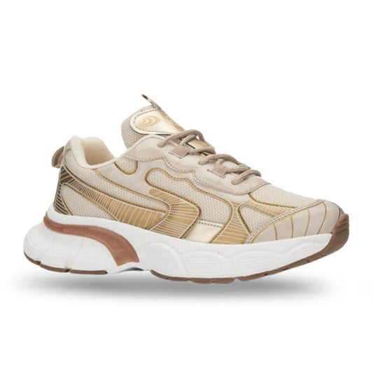 Conpax Baskets Confortable en Beige-Gold 36-40