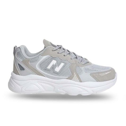 Boulder 1668 Baskets Confortable en Gris et Blanc  40-44