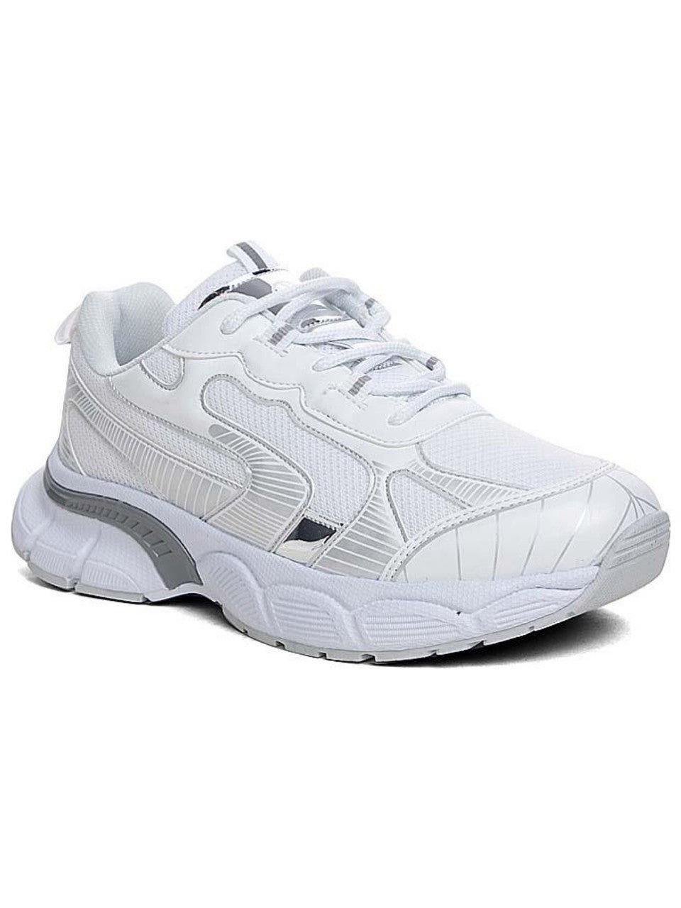 Conpax Baskets Confortable en Blanc et Argenté 36-40