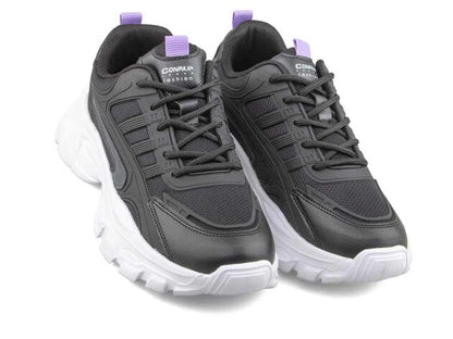 Conpax Baskets Confortable en Noir et violette 36-40